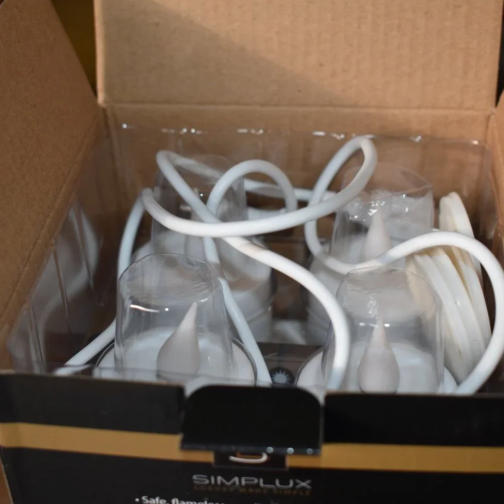 Simplux 4 x 2 in. Plastic Rechargeable Candle - White Set of (4) - Picture 4 of 4